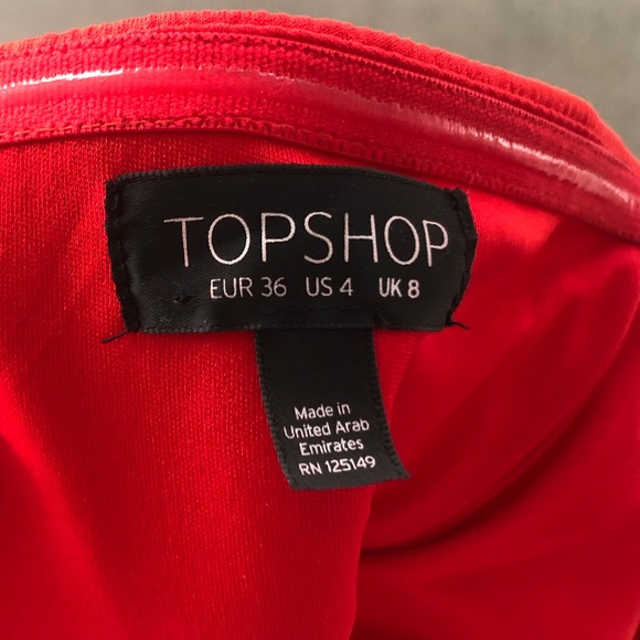 Classic red midi Topshop dress - Picture 4 of 5